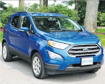  ?? PHOTOS: GRAEME FLETCHER/DRIVING ?? The Ford Ecosport crossover has been sold in other parts of the world for 15 years. The current model was launched overseas in 2012.