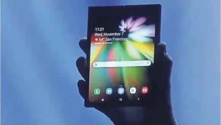  ??  ?? Samsung’s foldable display is the final frontier in smartphone design.