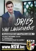  ?? FOTO HBVL ?? Met deze affiche kondigt NSV de komst van Van Langenhove aan.