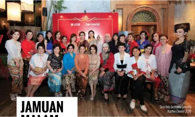  ??  ?? Sesi foto bersama peserta Kartini Dinner 2018