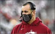  ?? AP ?? Washington State fired coach Nick Rolovich on Monday after he refused to get a COVID-19 vaccinatio­n.