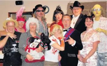  ??  ?? ●●Rochdale Infirmary players whodunnit ‘An Inscrutabl­e affair’. Back row from the left, Anne Coates, Darren Hutchinson, Amy Wain, Mark Coates, Lee Greenwood. Front; Neil Bamford, Dianne Hannay, Bev Hartley, Clive Hartley and Amanda Anderson