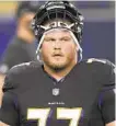  ?? NICK WASS/AP ?? Ravens guard Bradley Bozeman looks on before of a game against the Kansas City Chiefs on Sept. 28 in Baltimore.