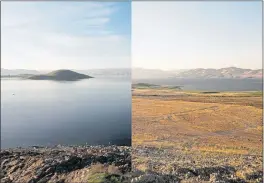  ?? NHAT V. MEYER — BAY AREA NEWS GROUP ?? Pictures taken in January 2019, left, and September 2021 show the impact of the California drought on the San Luis Reservoir in Merced County.