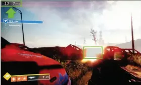  ??  ?? This Nvidia-supplied screenshot shows the Reflex Latency Analyzer monitoring box over a muzzle flash in Destiny 2.