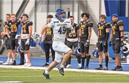  ?? PROVIDED BY SDSU FOOTBALL ?? Brenden Begeman runs for a touchdown in the 2024 South Dakota State football Spring Game on Saturday.