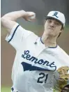  ?? VINCENT D. JOHNSON/ DAILY SOUTHTOWN ?? Lemont’s Brandon Johnson delivers a pitch against Evergreen Park on Tuesday.