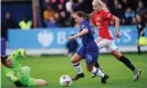  ??  ?? Chelsea’s Fran Kirby last game was against Manchester United in November. Photograph: Dave Shopland/BPI/Shut