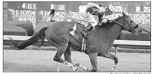  ?? The Sentinel-Record/MARA KUHN ?? Ivan Fallunoval­ot won the 2015 King Cotton Stakes at Oaklawn Park in Hot Springs, but a minor injury ended his 2017 campaign and it looked like his age had caught up with him. After consecutiv­e victories at Remington Park in Oklahoma City nearly six...