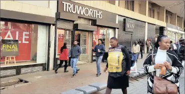  ?? PHOTO: SIMPHIWE MBOKAZI/ANA ?? A Truworths outlet in the Johannesbu­rg CBD. The group’s retail footprint increased to 937 stores this year.