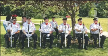  ?? (Submitted Photo) ?? The Bella Vista Honor Guard is pictured on Memorial Day 2023 at the Veterans Wall of Honor. The personnel are (from left, front row): Darryl Jouppi, Bill Wildman, Roger Armstrong, Bill Dieleman, Art Lawless, Rob Gain; (back row) Bob Warren, Bob Bradley and Charlie Breitzke.