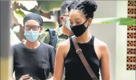  ??  ?? Kristen Antoinette Gray (left) and partner Saundra Michelle Alexander in Bali on Wednesday.