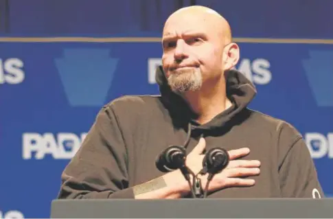  ?? // REUTERS ?? John Fetterman, candidato demócrata por Pensilvani­a al Senado