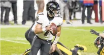  ?? DONWRIGHT/APFILE PHOTO ?? Former Penn State quarterbac­k Trace McSorley was on the COVID 19-quarantine list until Tuesday. He came off the bench Wednesday and gave the Baltimore Ravens some life against the Pittsburgh Steelers. Now he might start for the Ravens against the Dallas Cowboys.