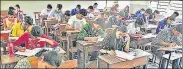  ?? HT PHOTO ?? A total of 325 examinatio­n centers have been set up in 11 cities across the state for the exam.
