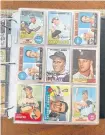  ?? REUTERS ?? An album page shows baseball cards from the 1960s, including Pittsburgh Pirates outfielder Roberto Clemente, New York Yankees outfielder Roger Maris and Los Angeles Dodgers pitcher Sandy Koufax, in Hoboken, New Jersey, Nov. 9, 2021.