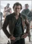  ?? JONATHAN OLLEY — LUCASFILM VIA AP ?? In this image released by Lucasfilm, Alden Ehrenreich appears in a scene from “Solo: A Star Wars Story.”