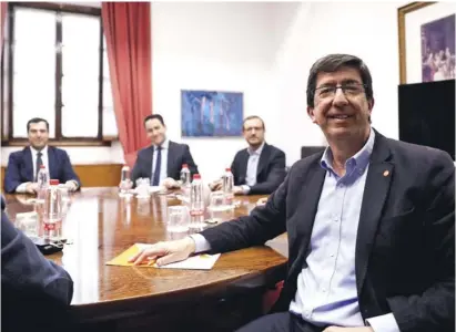  ?? Foto: Ciudadanos ?? Juan Marin (Ciudadanos) wirft Juan Manuel Moreno (PP) vor, mit Vox zu verhandeln.