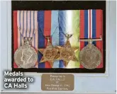  ?? ?? Medals awarded to CA Halls