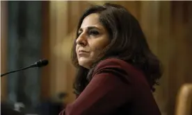  ?? Photograph: Anna Moneymaker/AP ?? Neera Tanden appears before a Senate budget committee hearing in Washington DC 0n 10 February.