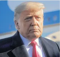  ?? CARLOS BARRIA • REUTERS ?? U.S. President Donald Trump is shown before boarding Air Force One at Joint Base Andrews in Maryland to visit the U.s.-mexico border wall in Texas on Tuesday.
