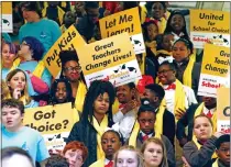  ?? ROGELIO V. SOLIS — THE ASSOCIATED PRESS ?? Proponents for a parents’ right to choose their children’s school gathered with other like minded families and students representi­ng a number of public charter, religious and some home schooling institutio­ns at the Capitol in Jackson, Miss., in January 2017, to celebrate National School Choice Week.