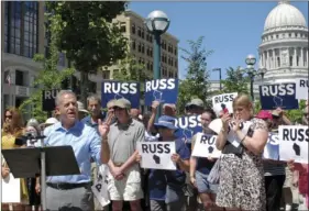  ??  ?? In this July 25, 2016 file photo, Democratic Senate candidate Russ Feingold speaks at an early voting rally in Madison, Wis. Feingold, a former senator, called voter ID laws “scams” from Republican­s who know “the Democratic Party has the numbers to decisively win every presidenti­al election and a majority of Senate seats.” AP PHOTO/SCOTT BAUER