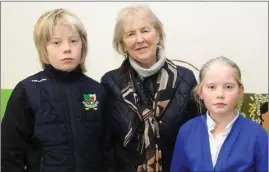  ??  ?? Dan and Grace O’ Rourke welcomed their Nan Noreen Healy to Grandparen­ts Day in Kanturk.