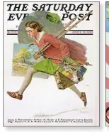  ?? ?? Left center, “Girl Running with Wet Canvas (Wet Paint),” Norman Rockwell
Cover of The Saturday Evening Post, April 12, 1930