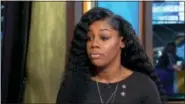  ?? ABC NEWS VIA ASSOCIATED PRESS ?? This image from video released by ABC shows Myeshia Johnson, La David Johnson’s widow, during an interview on “Good Morning America” in New York on Monday.