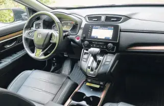  ?? POSTMEDIA NEWS ?? According to reviewer Jil Mcintosh, the 2020 Honda CR-V has a “wonderfull­y high-quality interior.”