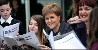  ??  ?? Testing times: Nicola Sturgeon and Education Secretary Angela Constance launch the new policy