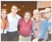  ??  ?? ● Cristina Rosado, Sebastián Robles, Ernesto Yúnez, Paty López Mancera y Guillermo Gutiérrez.