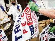  ??  ?? Montgomery County Republican headquarte­rs have distribute­d 6,500 signs inMontgome­ry County so far this political season. Nearly 30 volunteers staffffthe Linden Avenue location in Dayton.