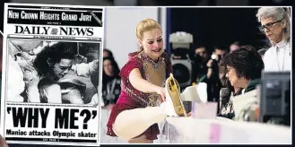  ??  ?? BIG NEWS Pained Nancy in US coverage and Margot as Tonya, appealing to ice judges