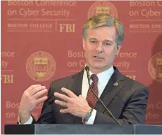  ?? CJ GUNTHER/EPA-EFE
Christophe­r Wray FBI Director ?? “Each one of those nearly 7,800 devices is tied to a specific subject, a specific defendant, a specific victim, a specific threat.”