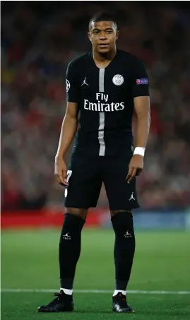  ??  ?? PSG’s Kylian Mbappe looks on during his side’s defeat to Liverpool on Tuesday
