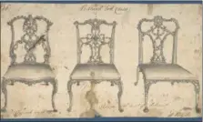  ?? THE METROPOLIT­AN MUSEUM OF ART VIA AP ?? This photo provided by The Metropolit­an Museum of Art shows Thomas Chippendal­e Ribband Back Chairs for Chippendal­e’s Director. The book is featured in the exhibit “Chippendal­e’s Director: The Designs and Legacy of a Furniture Maker,” which runs through Jan. 27, 2019, at the museum in New York.