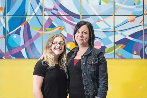  ?? JULIE JOCSAK
THE ST. CATHARINES STANDARD ?? Gwen Towne, 16 and her mother, Andrea. Gwen lives with anxiety and has become an outspoken advocate. They are pictured at Pathstone Mental Health. Pathstone offers a free-walk in clinic for children and youth six to 17 years, to meet one-on-one with a mental health therapist.