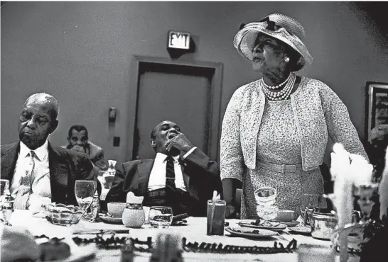  ?? WALTER SANDERS/THE LIFE PICTURE COLLECTION ?? Floy Clements at a political dinner for African American state representa­tives, circa 1960.