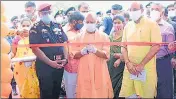  ??  ?? CM Yogi Adityanath inaugurati­ng the DRDO hospital.