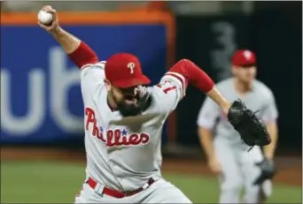  ?? JULIE JACOBSON — THE ASSOCIATED PRESS ?? Reliever Pat Neshek, likely the Phillies’ best All-Star candidate, didn’t help his cause Saturday when he gave up three runs and lost to the Mets, 7-6, in New York.
