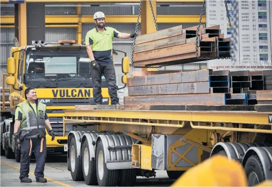  ?? ?? Vulcan Steel’s operation in East Tamaki, Auckland. Former chairman Peter Wells says the company progressed to its lofty position today through small incrementa­l steps.