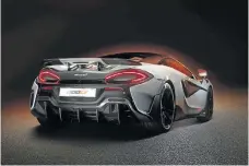  ??  ?? Above: The 600LT will be the fourth Longtail model from McLaren. The rear, left, features highmounte­d exhausts.