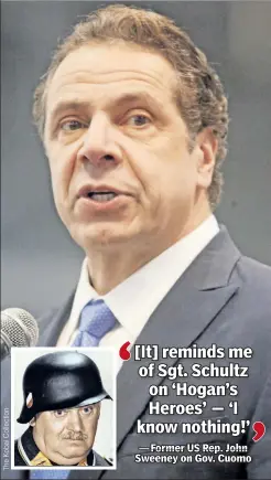  ??  ?? THAT’S FUNNY: Gov. Cuomo claims he didn’t really pay attention to Preet Bharara’s firing, even though the former US attorney has targeted cronies of the governor in corruption probes while cleaning up Albany.