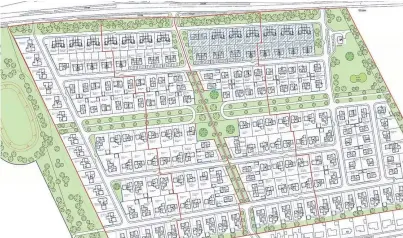  ?? Picture: Kris Miller. ?? Guild Homes has submitted plans for 236 homes at Turfbeg, below, near the town’s new community campus.