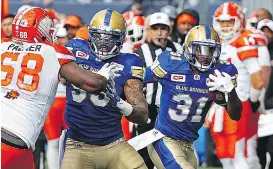  ?? KEVIN KING/ FILES ?? The Stamps will be watching this weekend when the Bombers and Lions play each other in the playoffs. The winner meets Calgary.