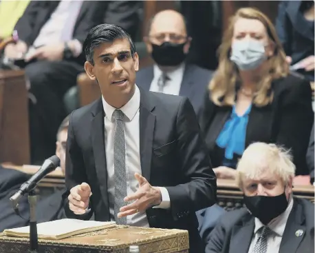  ?? ?? Chancellor of the Exchequer Rishi Sunak delivering his Budget to the House of Commons.