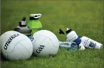  ??  ?? Individual drink bottles at a Senior Football Club Challenge match
Photo by Sportsfile