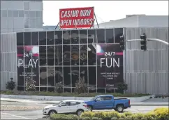  ?? KARL MONDON — STAFF PHOTOGRAPH­ER ?? LArge signs Announce the opening of the CAsino M8trix on April 3 in SAn Jose.